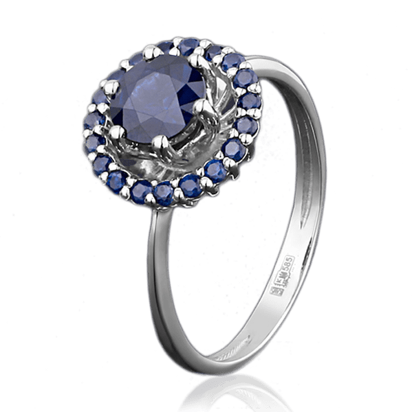 Кольцо из белого золота с сапфирами 1078/1 детальное изображение ювелирного изделия Золотые кольца с сапфиром Кольцо из белого золота с сапфирами 1078/1 детальное изображение ювелирного изделия Золотые кольца с сапфиром