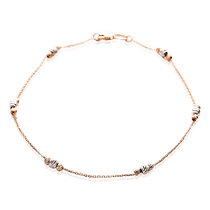 обзорное фото Золотой браслет на ногу Бусинки 032887 Золотые браслеты на ногу обзорное фото Золотой браслет на ногу Бусинки 032887  Золотые браслеты на ногу