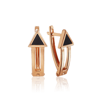 обзорное фото Золотые серьги с агатом 030019  Золотые серьги с агатом