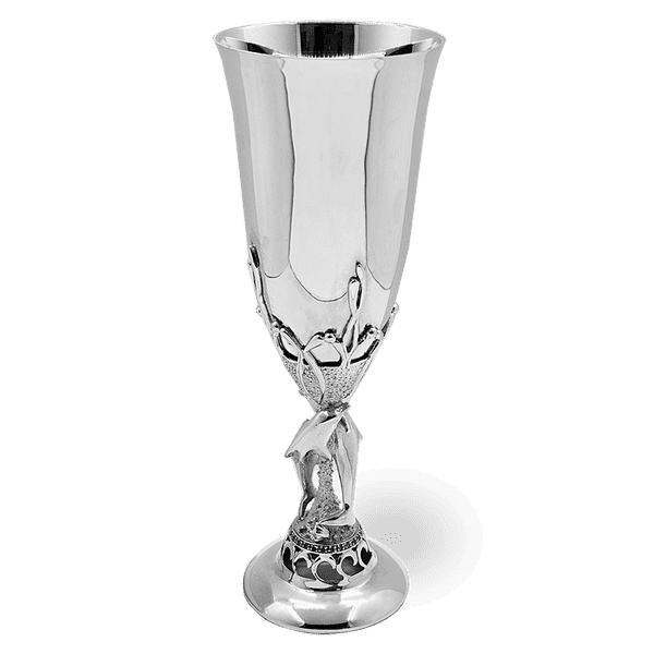 Срібний келих з дельфінами на ніжці 039260 детальне зображення ювелірного виробу