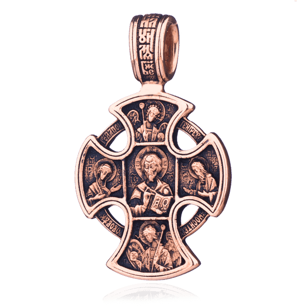 Православный золотой крест с чернением 024640 детальное изображение ювелирного изделия Золотые крестики православные Православный золотой крест с чернением 024640 детальное изображение ювелирного изделия Золотые крестики православные