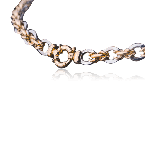 Колье в красно-белом золоте без вставок 026533 купить Колье в красно-белом золоте без вставок 026533 купить