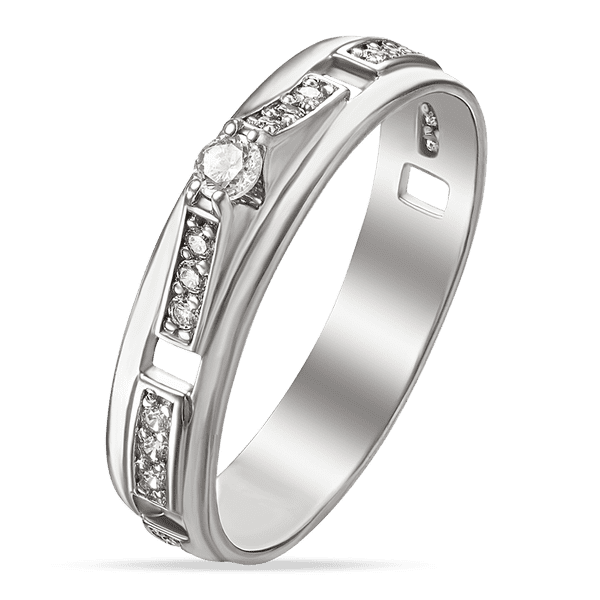 Кольцо в белом золоте с бриллиантом 038818  детальное изображение ювелирного изделия Золотые кольца с бриллиантами