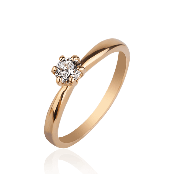 Золотое кольцо с фианитом 028988 детальное изображение ювелирного изделия Золотые кольца для помолвки с цирконием Золотое кольцо с фианитом 028988 детальное изображение ювелирного изделия Золотые кольца для помолвки с цирконием