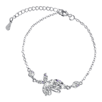 обзорное фото Серебряный браслет Бабочка с фианитами 025471  Серебряные женские браслеты