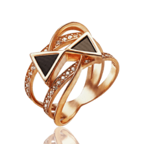 обзорное фото Золотое кольцо с агатом и фианитами 030039  Золотые кольца с агатом