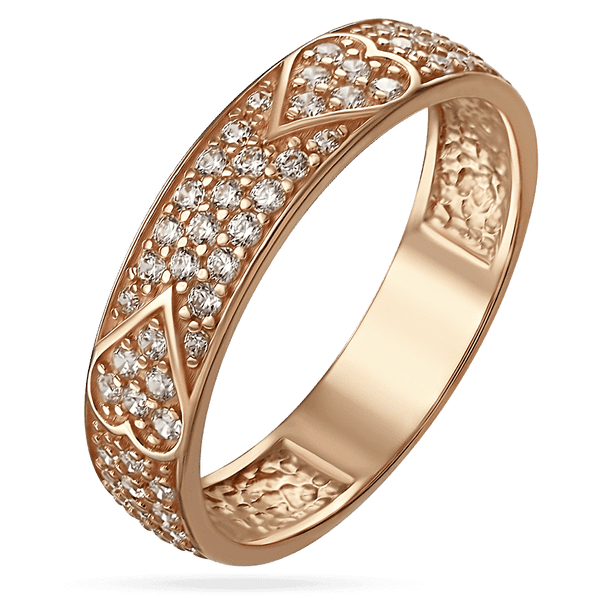 Золотое кольцо с россыпью фианитов Два Сердца 033485 детальное изображение ювелирного изделия Золотые кольца Золотое кольцо с россыпью фианитов Два Сердца 033485 детальное изображение ювелирного изделия Золотые кольца