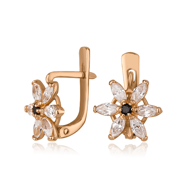 Золоті дитячі сережки з цирконієм 5078 детальне зображення ювелірного виробу