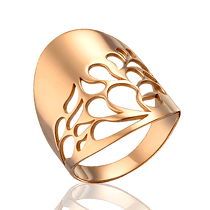 обзорное фото Широкое кольцо из красного золота с узором 032531 Золотые кольца без вставок обзорное фото Широкое кольцо из красного золота с узором 032531  Золотые кольца без вставок