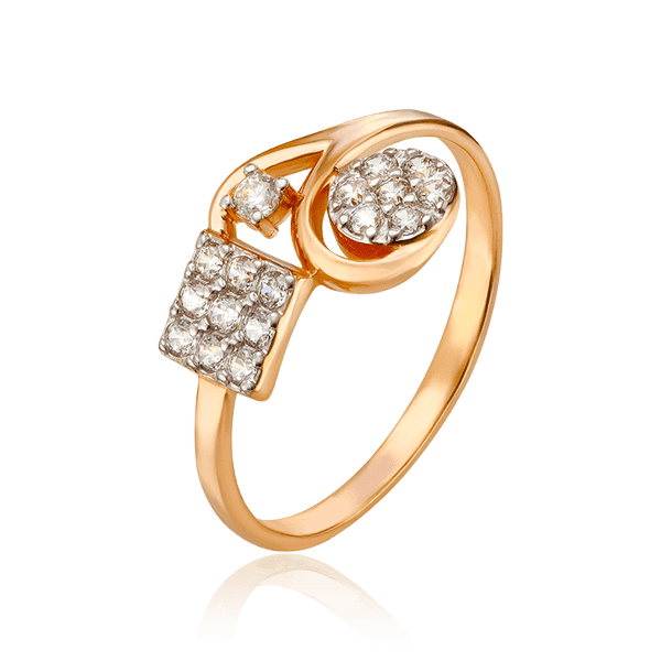 Золотое кольцо с фианитами в изысканном дизайне 033638 детальное изображение ювелирного изделия Золотые кольца Золотое кольцо с фианитами в изысканном дизайне 033638 детальное изображение ювелирного изделия Золотые кольца