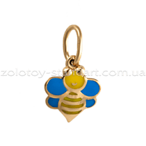 обзорное фото Золотой подвес Пчелка 130251Е  Детские подвески золотые