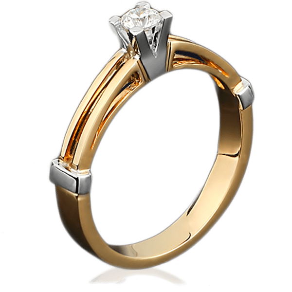 Кольцо из красного и белого золота с бриллиантом 1104 детальное изображение ювелирного изделия Золотые кольца для помолвки с бриллиантом Кольцо из красного и белого золота с бриллиантом 1104 детальное изображение ювелирного изделия Золотые кольца для помолвки с бриллиантом