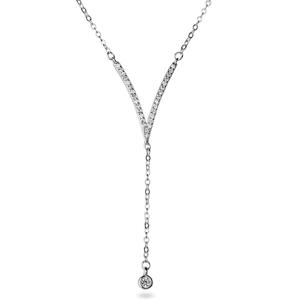 Изящное серебряное колье - галстук с белыми фианитами Violla и дополнительной цепочкой 039826 детальное изображение ювелирного изделия Серебряные колье Изящное серебряное колье - галстук с белыми фианитами Violla и дополнительной цепочкой 039826 детальное изображение ювелирного изделия Серебряные колье