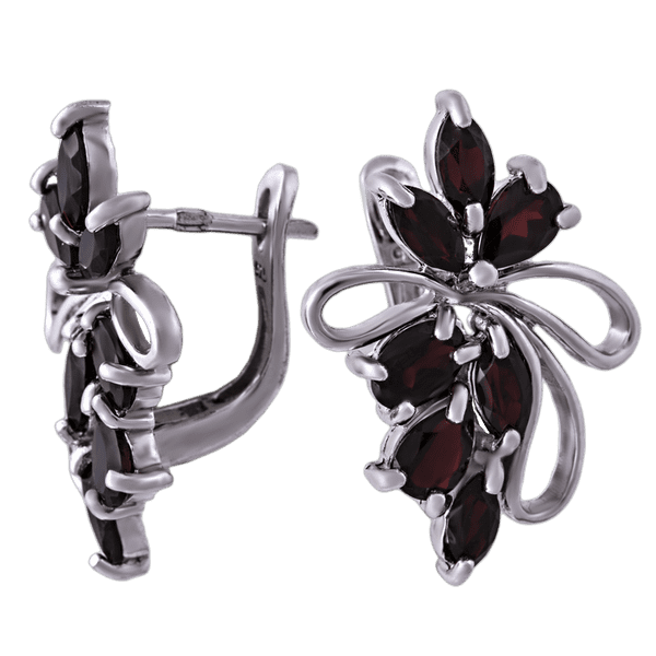 Серебряные серьги с гранатом 6778 детальное изображение ювелирного изделия Серебряные серьги с камнями Серебряные серьги с гранатом 6778 детальное изображение ювелирного изделия Серебряные серьги с камнями