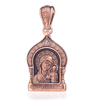 обзорное фото Икона Казанской Божией Матери 024641  Золотые подвески иконки