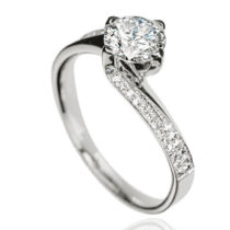 обзорное фото Кольцо с бриллиантами 023331  Золотые кольца для помолвки с бриллиантом