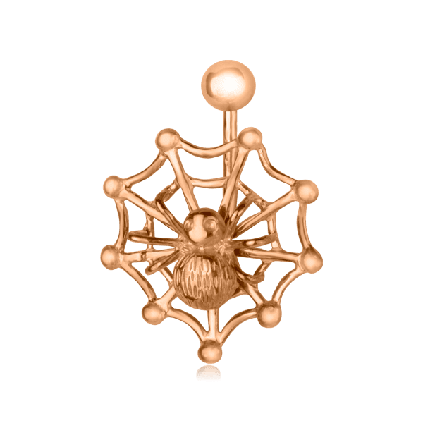 Золотий пірсинг Павучок на павутинці 025717 детальне зображення ювелірного виробу