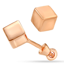 оглядове фото Золоті сережки гвоздики Кубики 028127