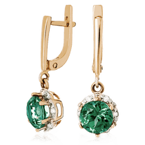 обзорное фото Золотые серьги с кварцем 023403 Золотые серьги с кварцем обзорное фото Золотые серьги с кварцем 023403  Золотые серьги с кварцем