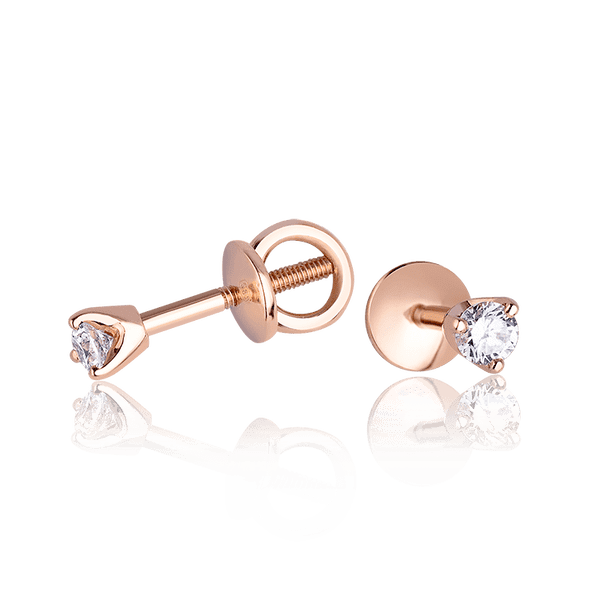 Сережки с бриллиантом на винтовой застежке 036034 детальное изображение ювелирного изделия Золотые серьги Сережки с бриллиантом на винтовой застежке 036034 детальное изображение ювелирного изделия Золотые серьги