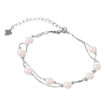 обзорное фото Серебряный браслет с жемчугом 024913  Серебряные женские браслеты