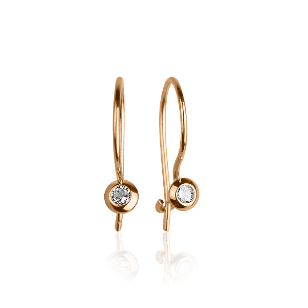 Золотые серьги-петли с фианитом 027151 детальное изображение ювелирного изделия Золотые серьги с фианитом Золотые серьги-петли с фианитом 027151 детальное изображение ювелирного изделия Золотые серьги с фианитом