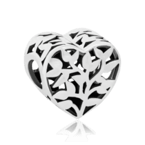 обзорное фото Серебряный шарм-подвес Сердце без вставок 025173  Серебряные подвесы-шармы (бусины)
