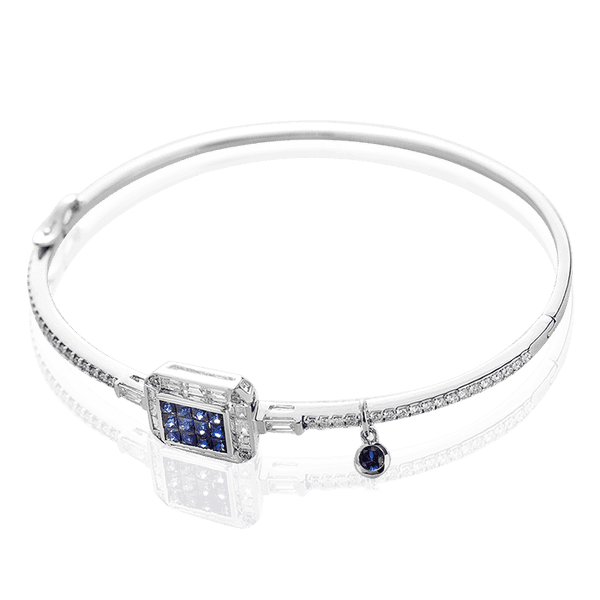 Золотой браслет с бриллиантами и сапфирами Джулианна 032962 детальное изображение ювелирного изделия Золотые браслеты с бриллиантом