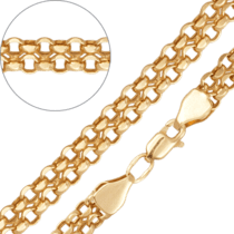 обзорное фото Золотой браслет на руку Дочбисмарк 39619  Золотые браслеты Дочбисмарк