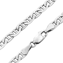 обзорное фото Цепочка на шею из белого золота 585 пробы Морской якорь 033121 Золотые цепочки обзорное фото Цепочка на шею из белого золота 585 пробы Морской якорь 033121  Золотые цепочки