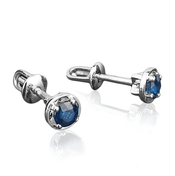 Серьги из белого золота с сапфиром 2050.0/1 детальное изображение ювелирного изделия Золотые серьги с сапфиром Серьги из белого золота с сапфиром 2050.0/1 детальное изображение ювелирного изделия Золотые серьги с сапфиром