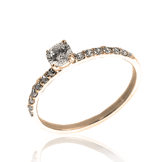 Золотое кольцо для предложения с россыпью фианитов 034506 детальное изображение ювелирного изделия Золотые кольца Золотое кольцо для предложения с россыпью фианитов 034506 детальное изображение ювелирного изделия Золотые кольца