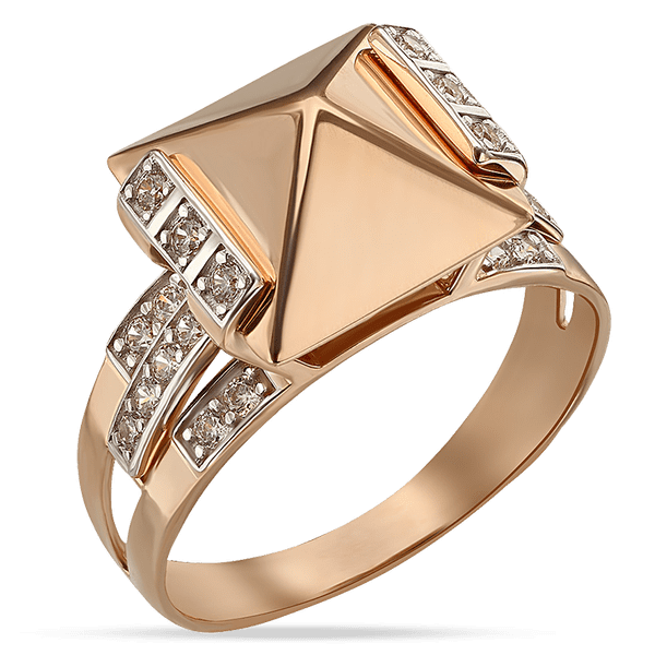 Золотое кольцо с фианитами Пирамидка 036396 детальное изображение ювелирного изделия Золотые кольца Золотое кольцо с фианитами Пирамидка 036396 детальное изображение ювелирного изделия Золотые кольца