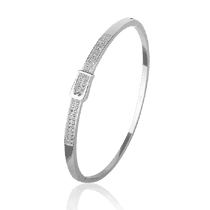 обзорное фото Серебряный браслет жесткий с фианитами 027736 Серебряные женские браслеты обзорное фото Серебряный браслет жесткий с фианитами 027736  Серебряные женские браслеты