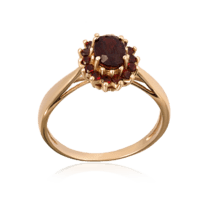 обзорное фото Золотое кольцо с пиропом 11320  Золотые кольца с пиропом
