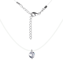 обзорное фото Серебряная цепочка-леска с камешком фианит на карабине 040159  Серебряные колье