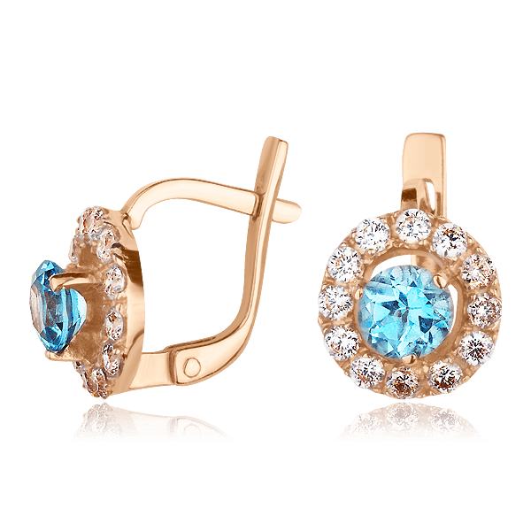 Золотые серьги с топазом 