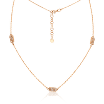 обзорное фото Стильное золотое колье с фианитами 035539  Золотые цепочки