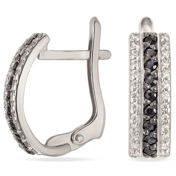 Серебряные женские серьги с синими и белыми фианитами на английской застежке 038955 детальное изображение ювелирного изделия Серебряные серьги с камнями Серебряные женские серьги с синими и белыми фианитами на английской застежке 038955 детальное изображение ювелирного изделия Серебряные серьги с камнями