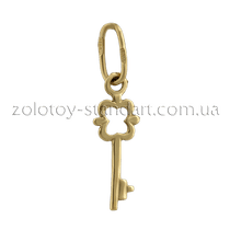 обзорное фото Золотой Ключик подвес 62007  Золотой кулон Ключик