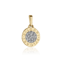 обзорное фото Золотой подвес с фианитами в жёлтом золоте 028247 Золотые кулоны с фианитом обзорное фото Золотой подвес с фианитами в жёлтом золоте 028247  Золотые кулоны с фианитом