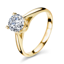 оглядове фото Каблучка для заручин з діамантом із жовтого золота 024497