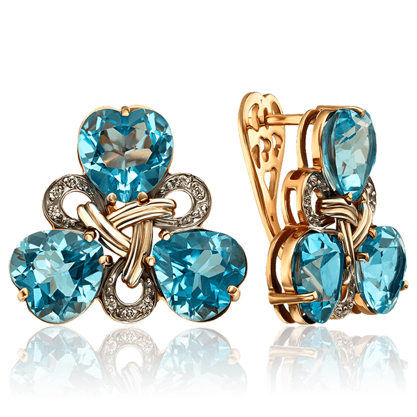 Женские золотые серьги с голубым топазом и бриллиантами 035780 детальное изображение ювелирного изделия Золотые серьги Женские золотые серьги с голубым топазом и бриллиантами 035780 детальное изображение ювелирного изделия Золотые серьги