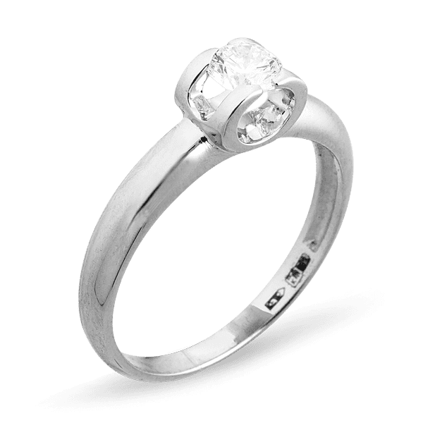 Кольцо из белого золота с бриллиантом 023197 детальное изображение ювелирного изделия Золотые кольца для помолвки с бриллиантом Кольцо из белого золота с бриллиантом 023197 детальное изображение ювелирного изделия Золотые кольца для помолвки с бриллиантом