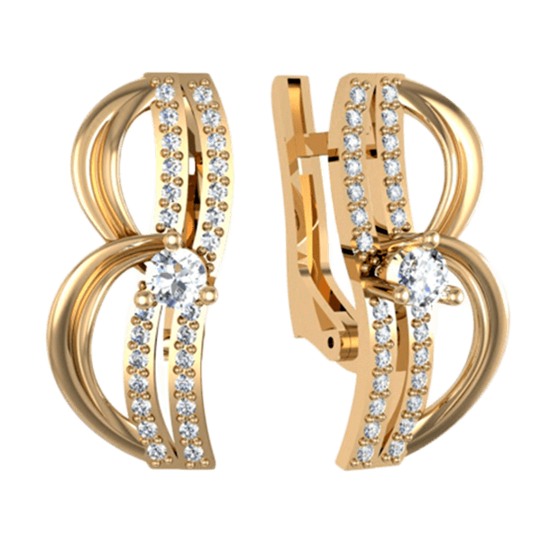 Золотые серьги с фианитами 420971 детальное изображение ювелирного изделия Золотые серьги с фианитом Золотые серьги с фианитами 420971 детальное изображение ювелирного изделия Золотые серьги с фианитом