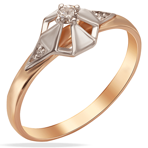 Кольцо в белом и красном золоте с бриллиантами 039087 детальное изображение ювелирного изделия Золотые кольца с бриллиантами Кольцо в белом и красном золоте с бриллиантами 039087 детальное изображение ювелирного изделия Золотые кольца с бриллиантами