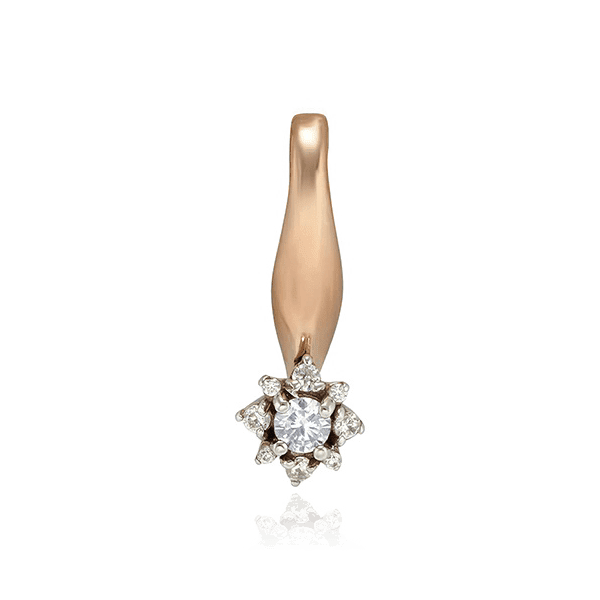 Кулон из красного и белого золота с фианитом 028857 детальное изображение ювелирного изделия Золотые кулоны с фианитом Кулон из красного и белого золота с фианитом 028857 детальное изображение ювелирного изделия Золотые кулоны с фианитом