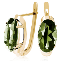 обзорное фото Серьги с зеленым аметистом 023602 Золотые серьги с аметистом обзорное фото Серьги с зеленым аметистом 023602  Золотые серьги с аметистом