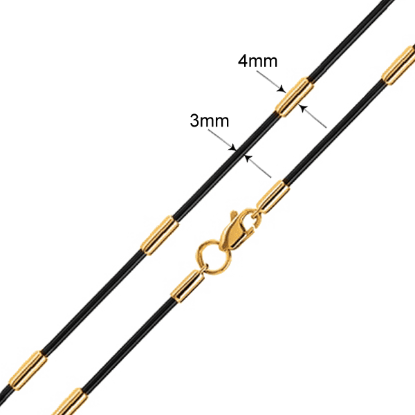 Каучуковый шнурок с золотой застежкой Каучуковый шнурок с золотой застежкой