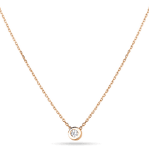 обзорное фото Золотое колье в красном золоте 585 с фианитом 038239  Золотые колье с камнями